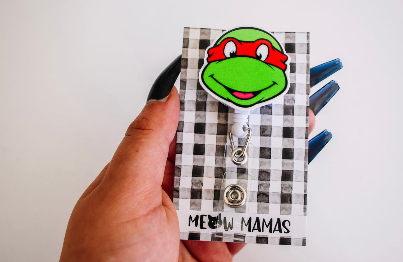 Red turtle Badge reel