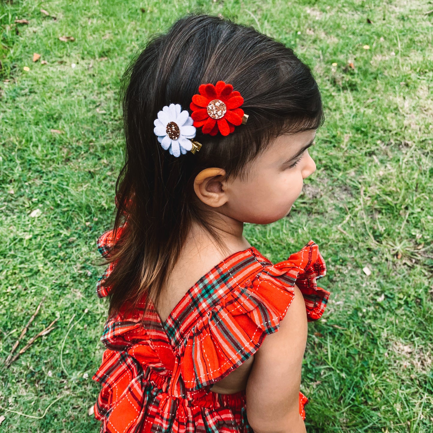Mrs claus Dainty daisy snap clip set