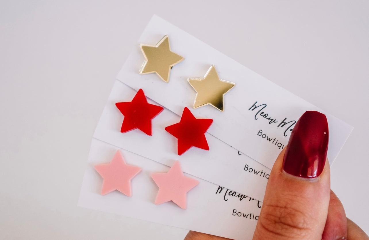 Star studs RED