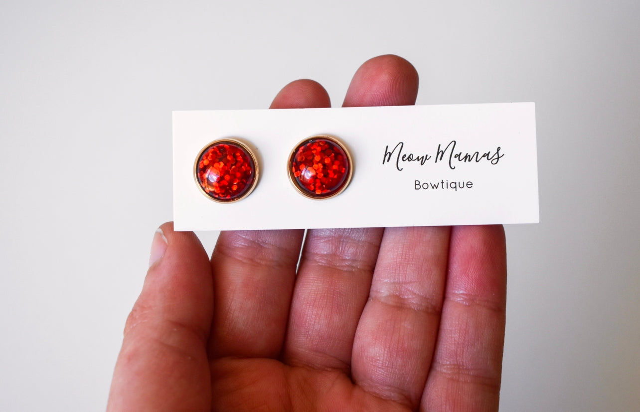 Red and gold studs
