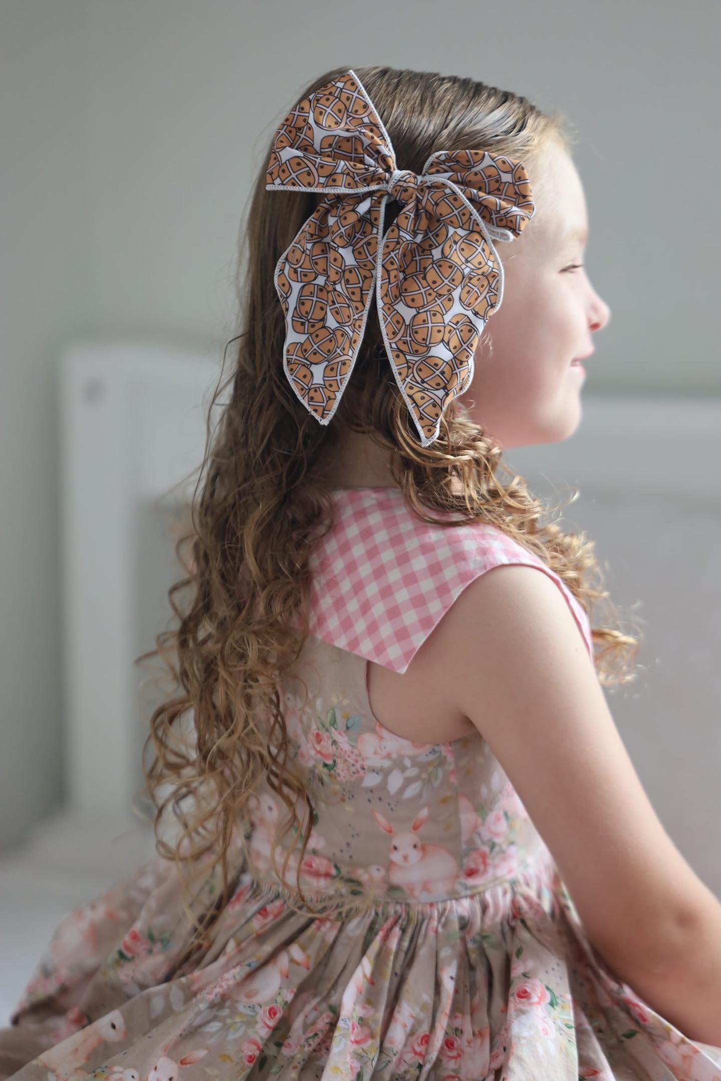 Hot cross bun 5 inch hand tied sailor bow