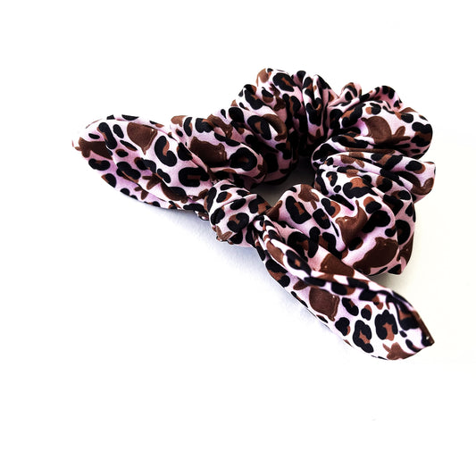 Leopard bunny small twist scrunchie