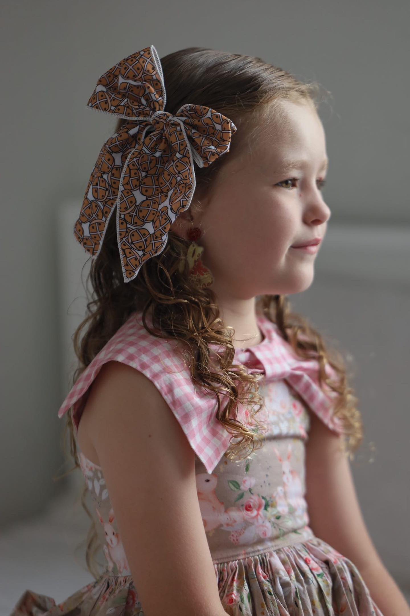 Hot cross bun 5 inch hand tied sailor bow