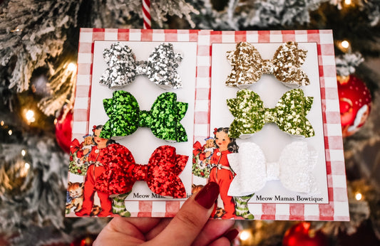 Christmas glitter staple set