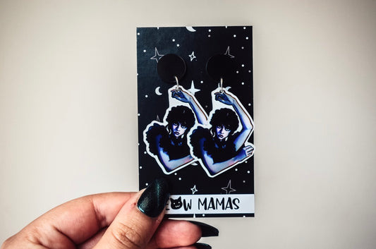 Raven ball dangle earrings