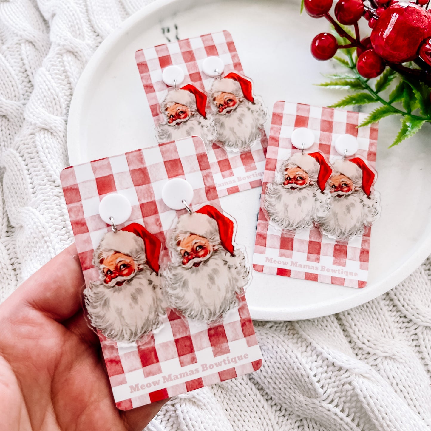 Vintage santa dangles