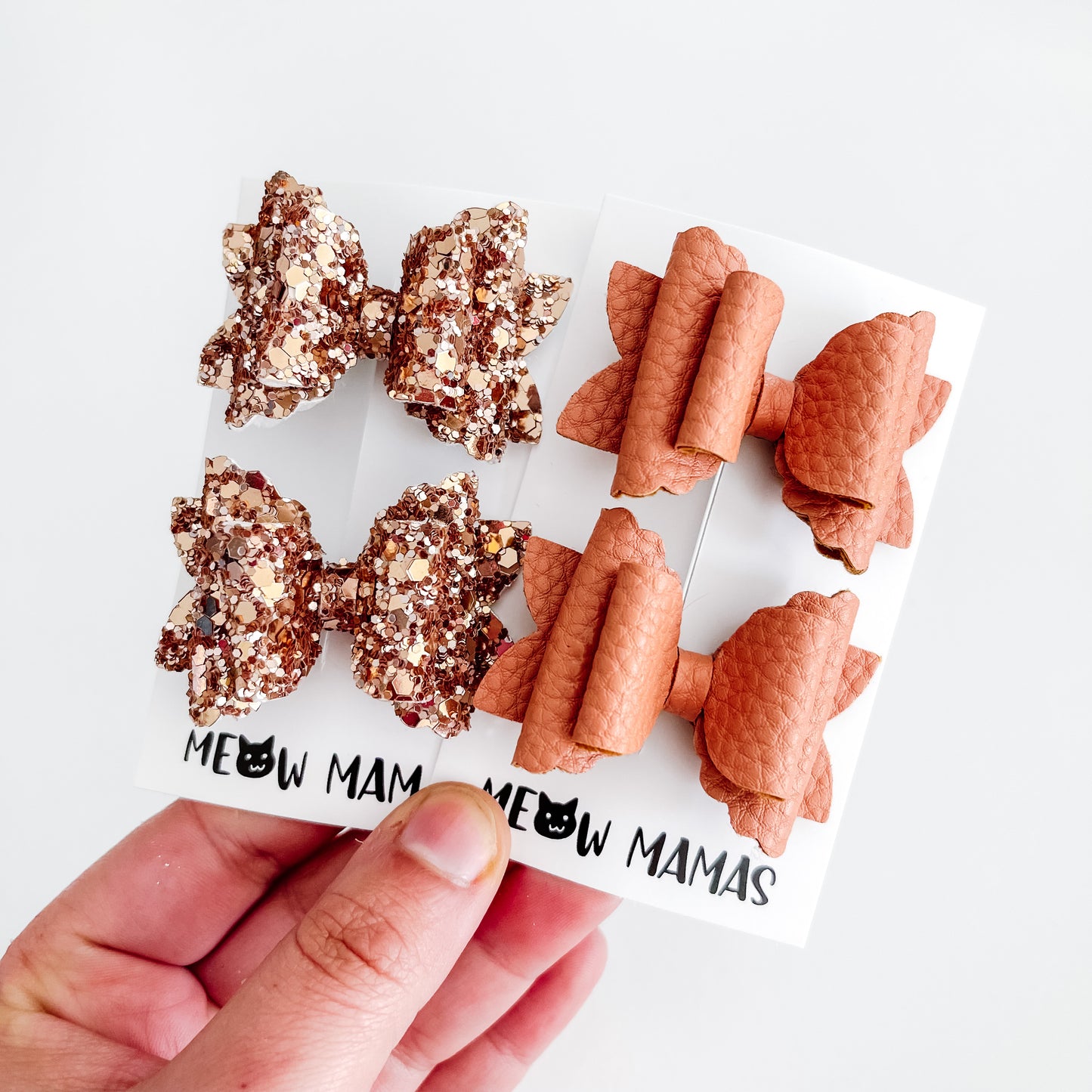 Rose gold scalloped Tiny pigtail set