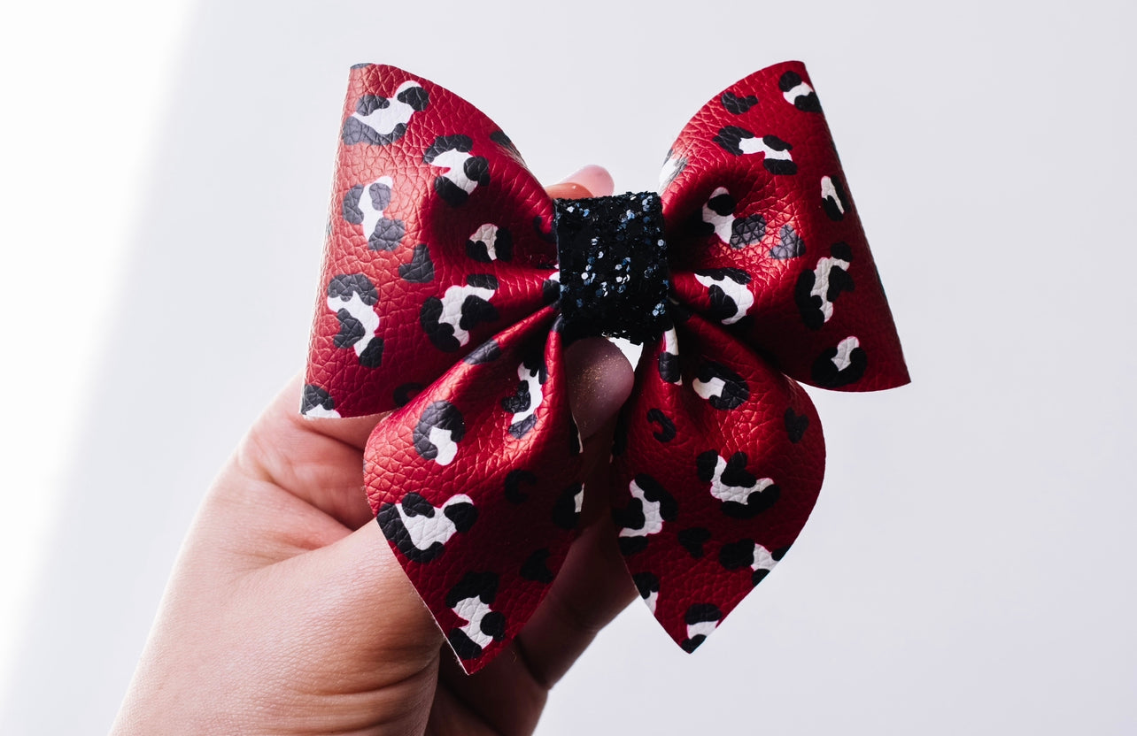 Rockabilly leopard sailor bow