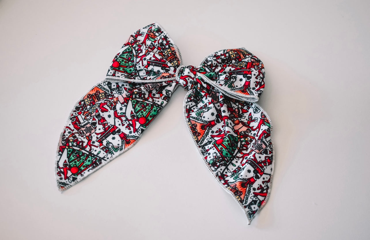 Cheeky elf 5 inch hand tied sailor bow