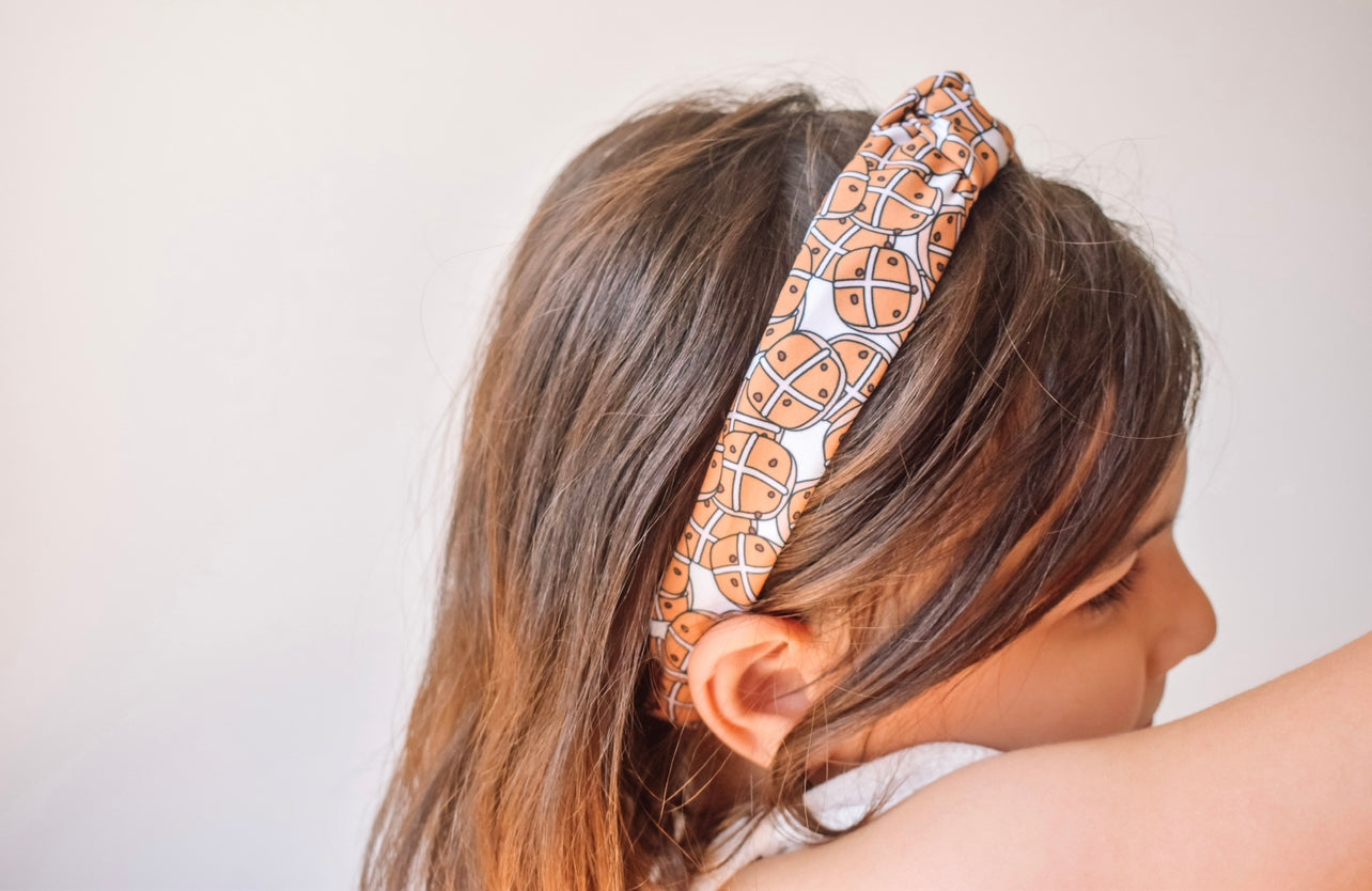 Hot cross bun Top Knot hard headband