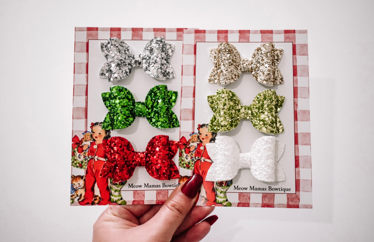 Christmas glitter staple set