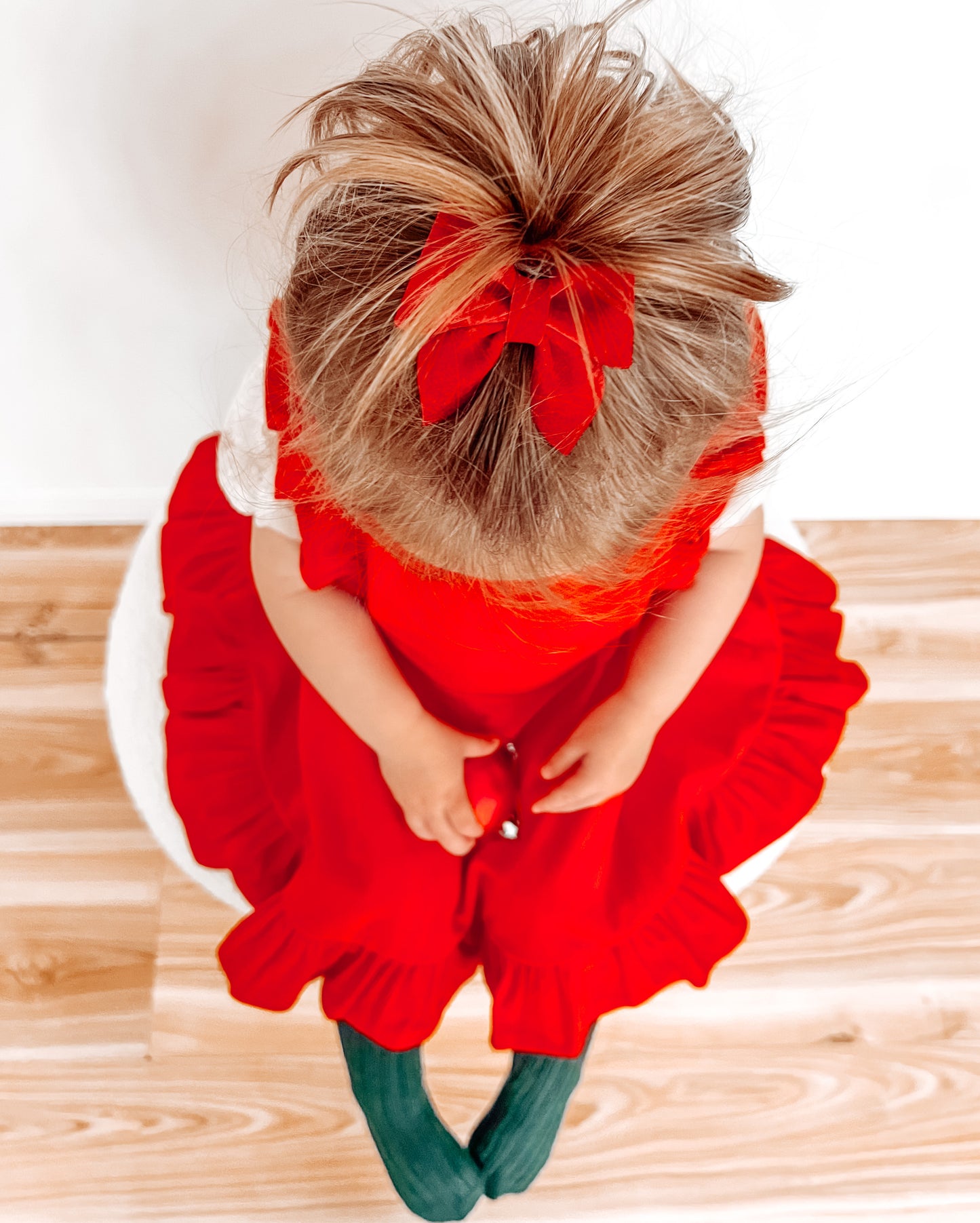 Mini Red velvet sailor bow