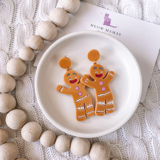 Gingerbread Acryclic cut Earrings