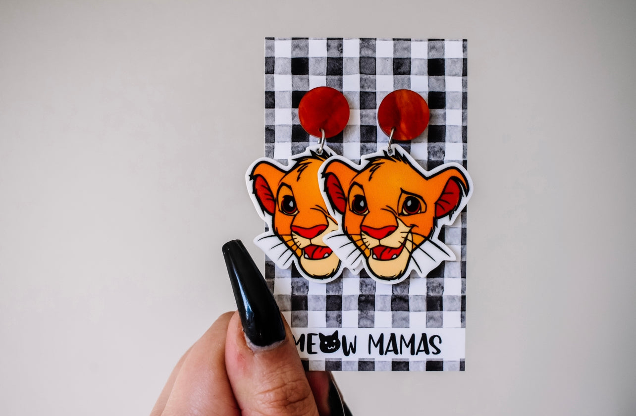 Mighty king dangle earrings