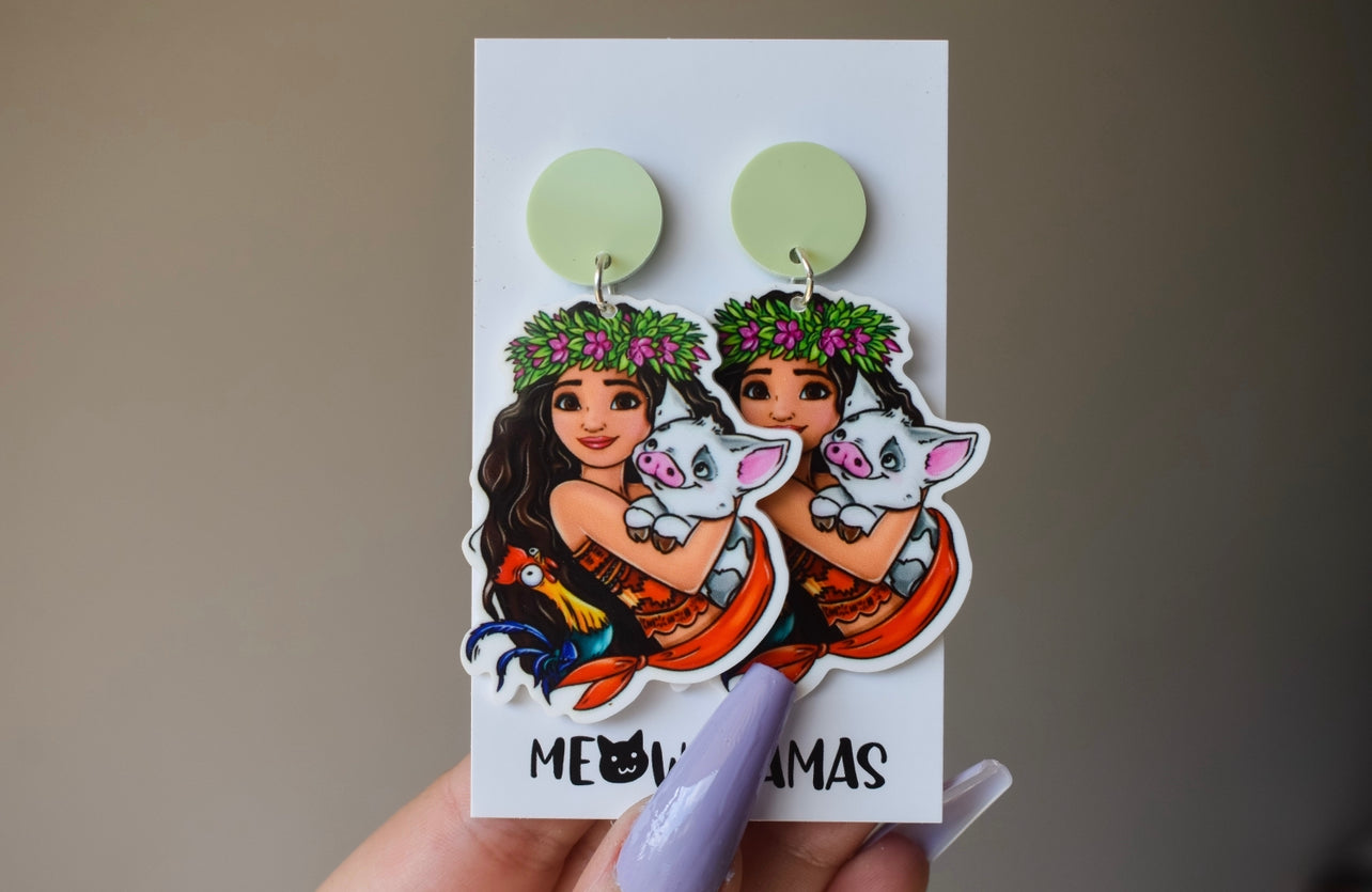 Island princess dangle earrings