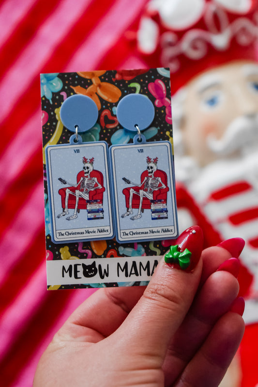 The Christmas movie addict dangle earrings