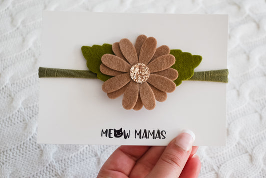 Large daisy headband Cocoa