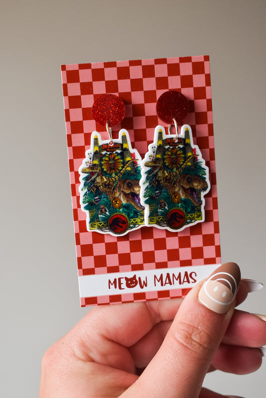 Jurassic dangle earrings