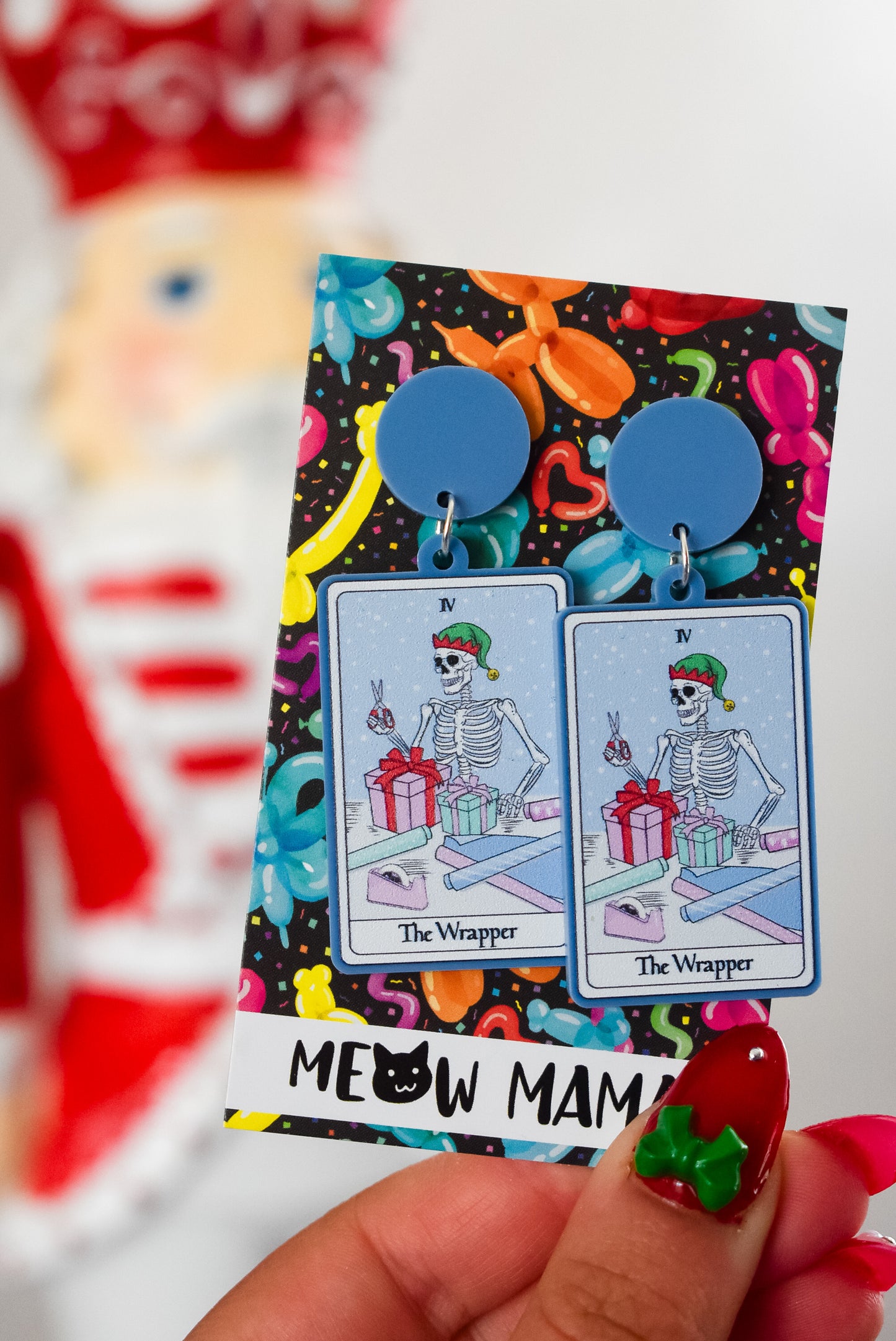 The Wrapper Christmas dangle earrings