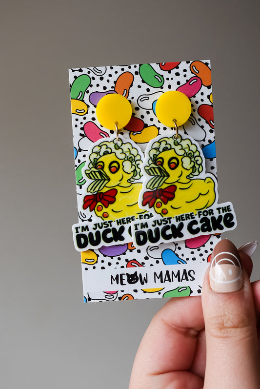 Duck cake dangle earrings