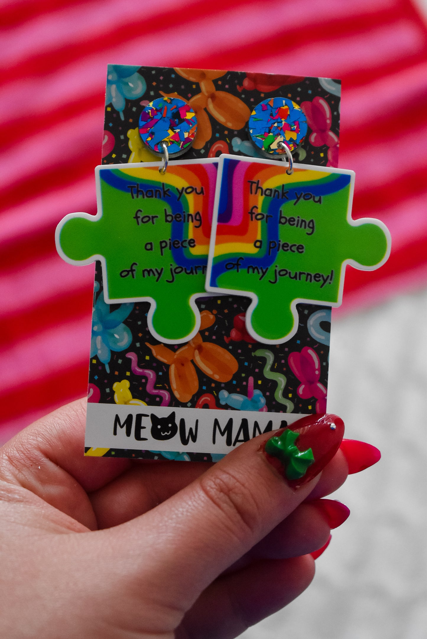Thank You Teacher Puzzle Piece dangle earrings