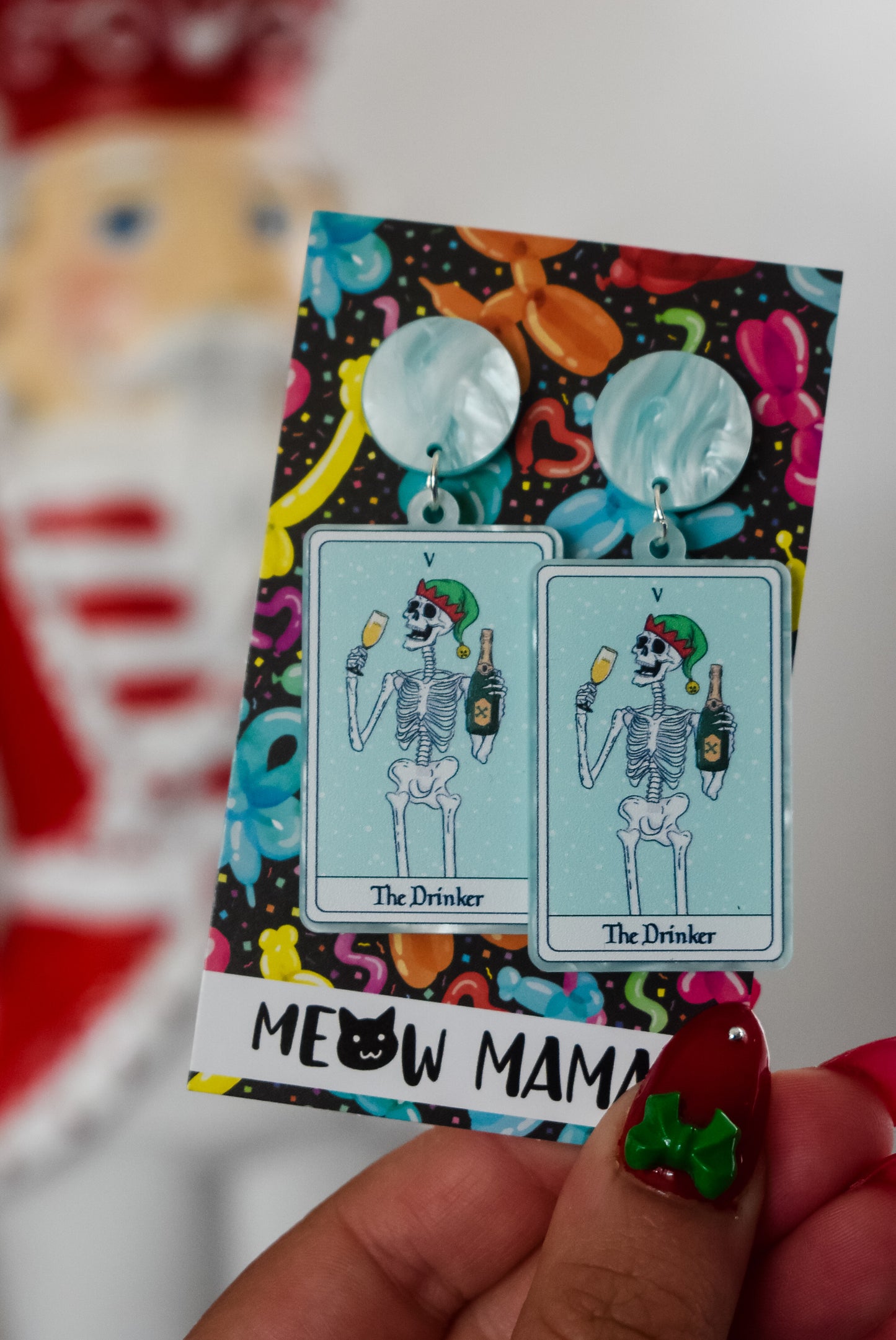 The Drinker Christmas dangle earrings