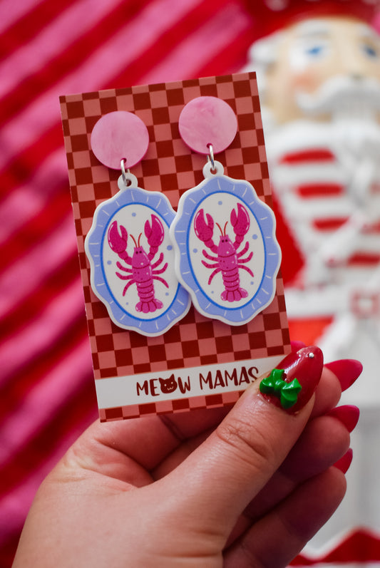 Amalfi style lobster platter statement acrylic dangles