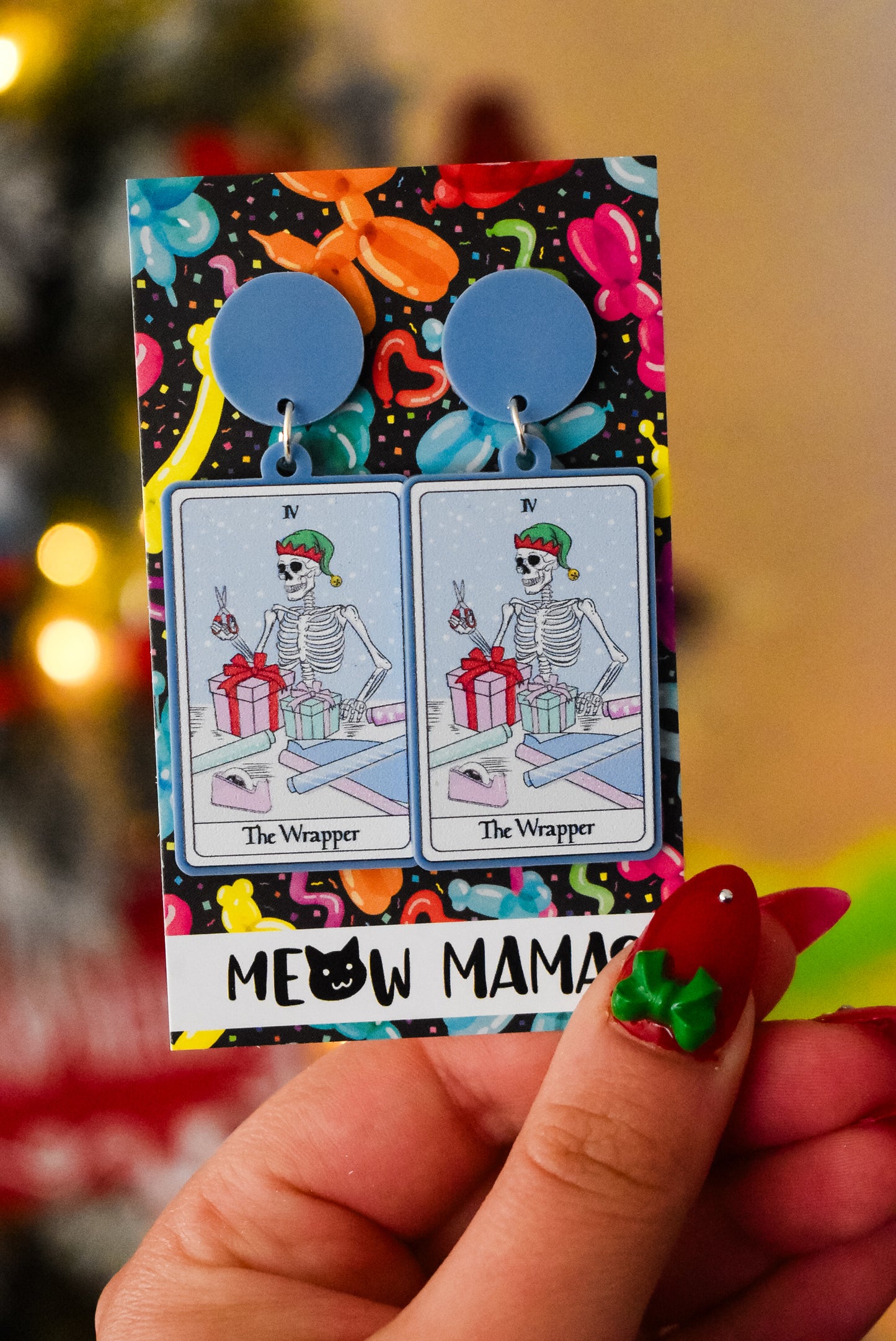 The Wrapper Christmas dangle earrings