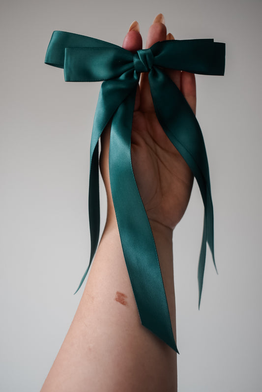 Emerald Skinny ribbon bow
