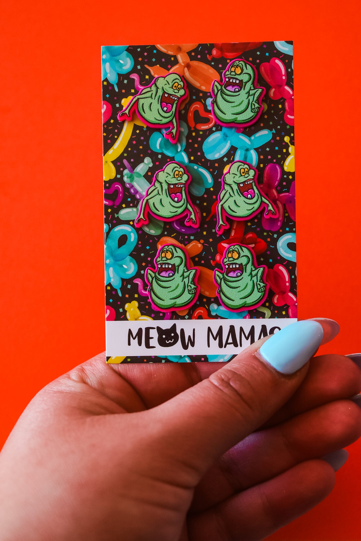 Slimer ghost acrylic stud earrings