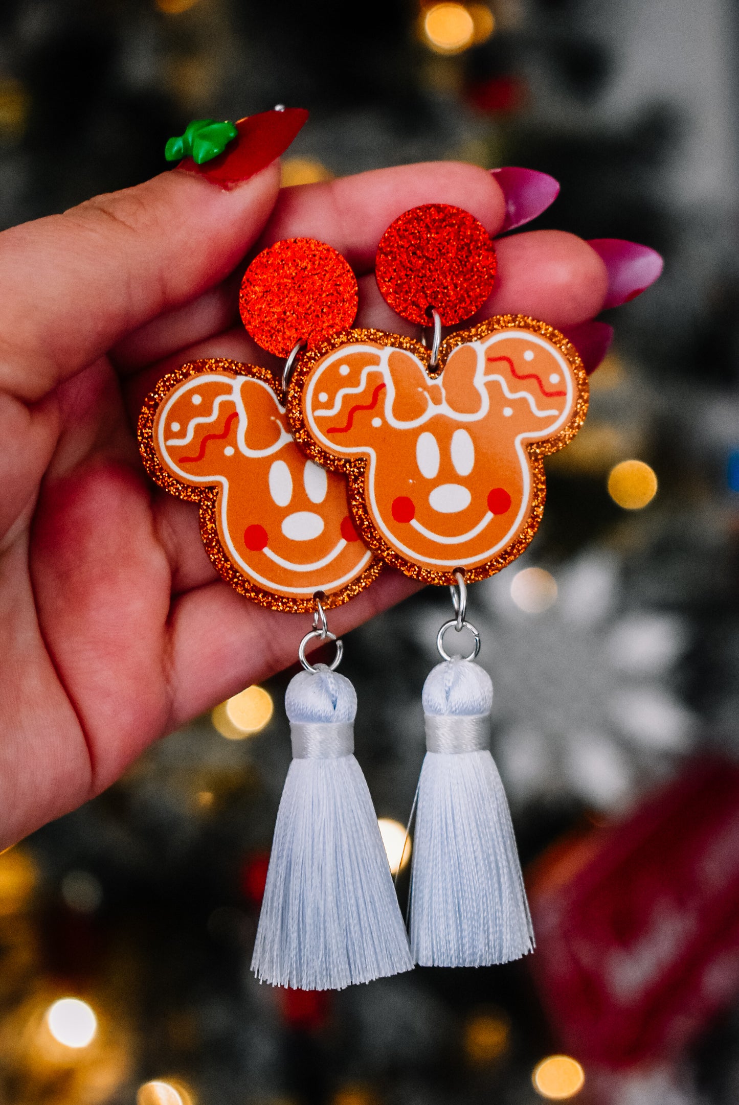 Minnie statement Christmas dangles
