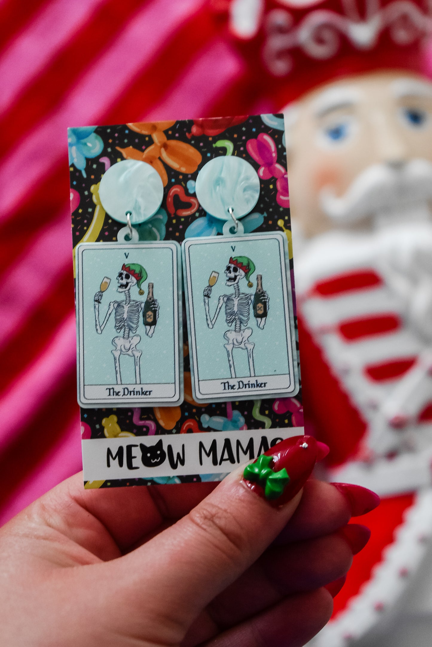 The Drinker Christmas dangle earrings