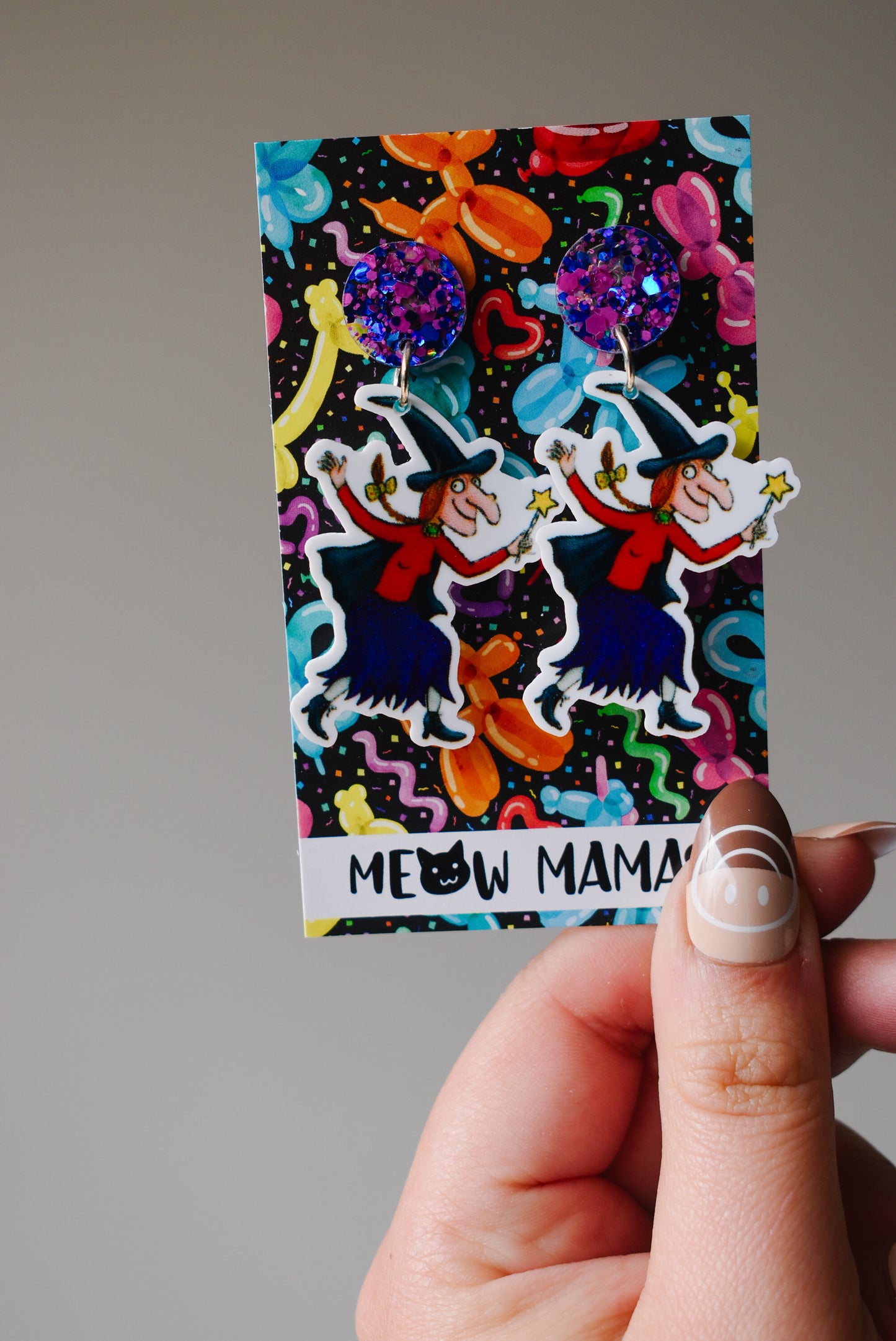 Room on the Broom dangle earrings