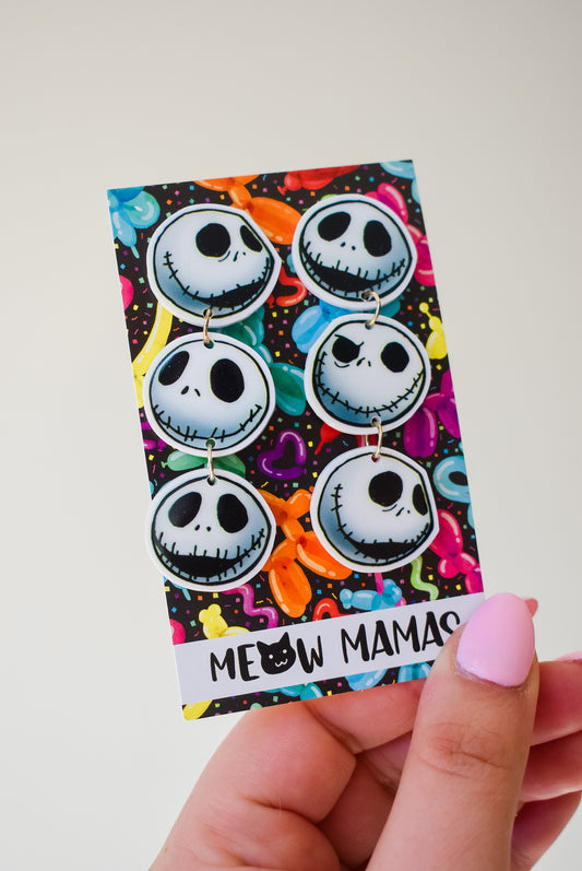 Jack faces dangle earrings