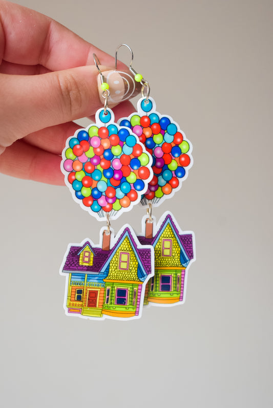 UP house dangle earrings