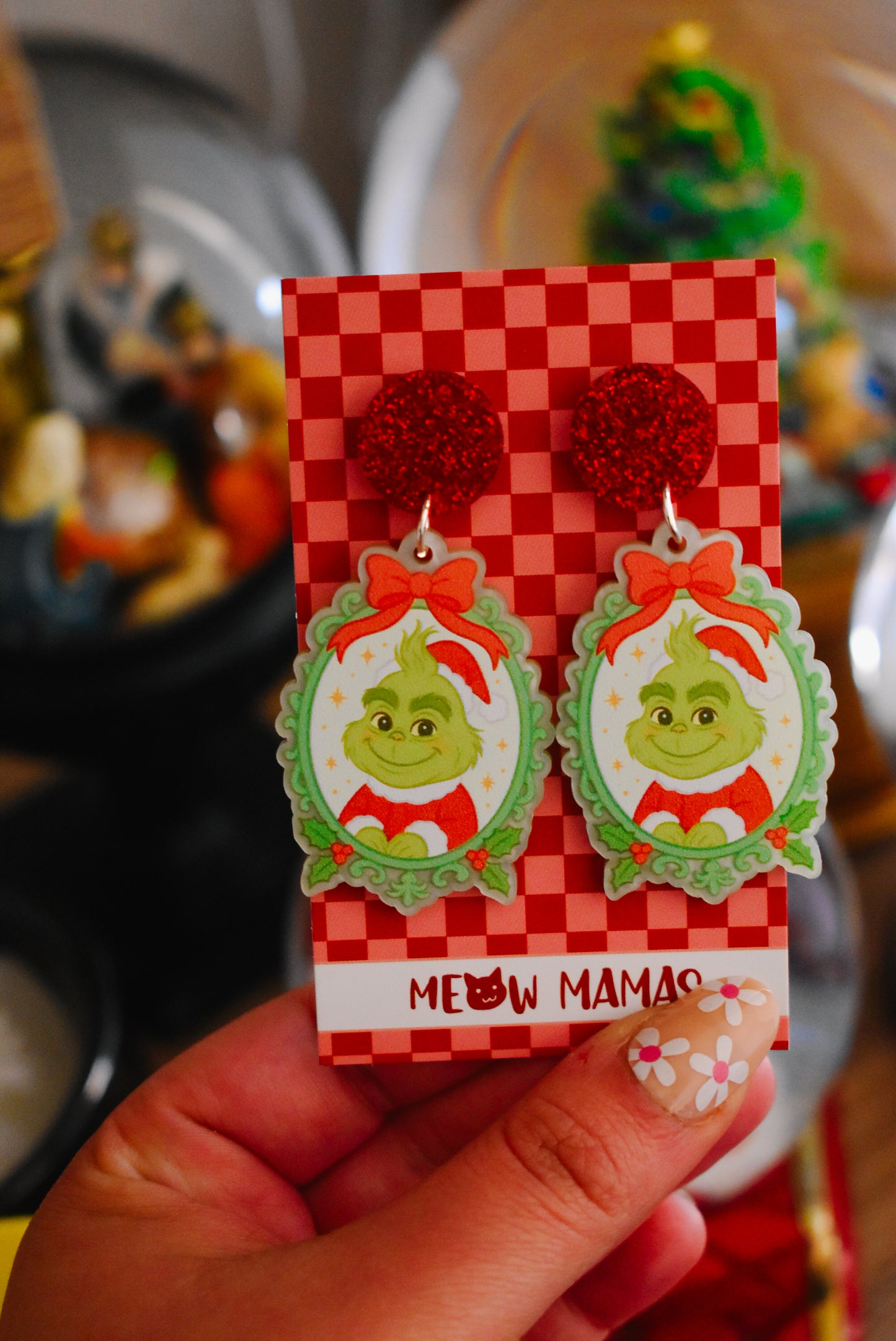 Baby Grinch Acrylic earrings