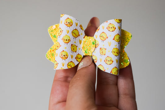 Yellow chick petite bow