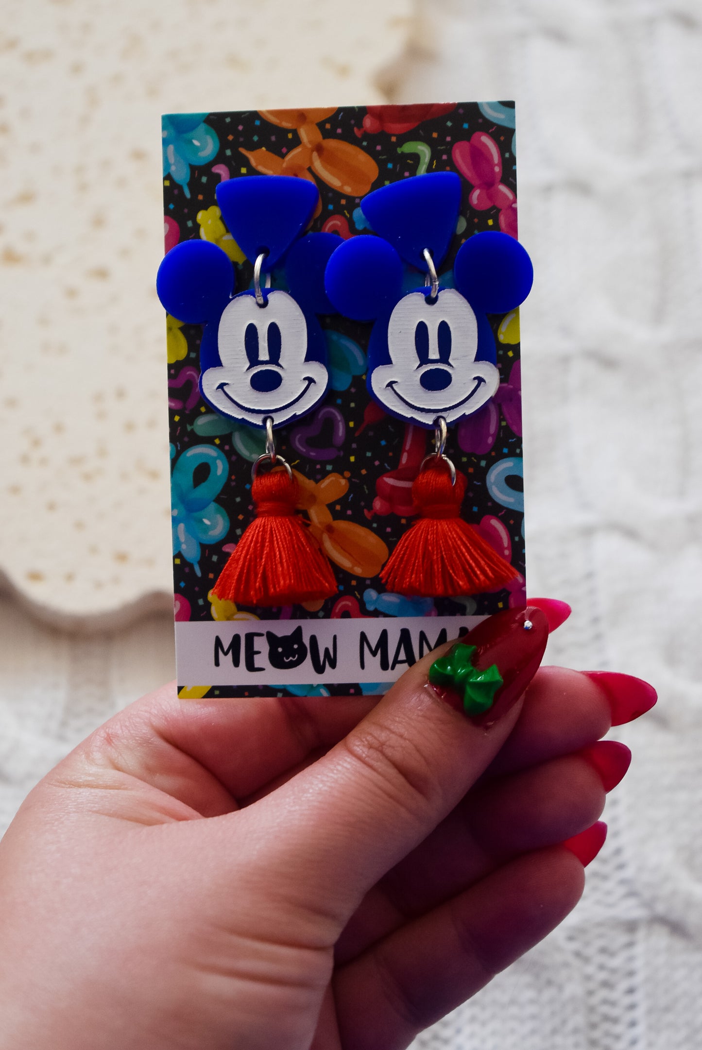 Cruisin Mouse tassel dangle earrings