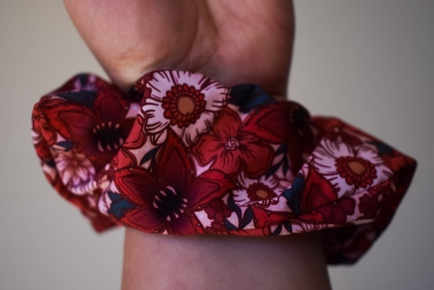 Floral Demogorgon scrunchie