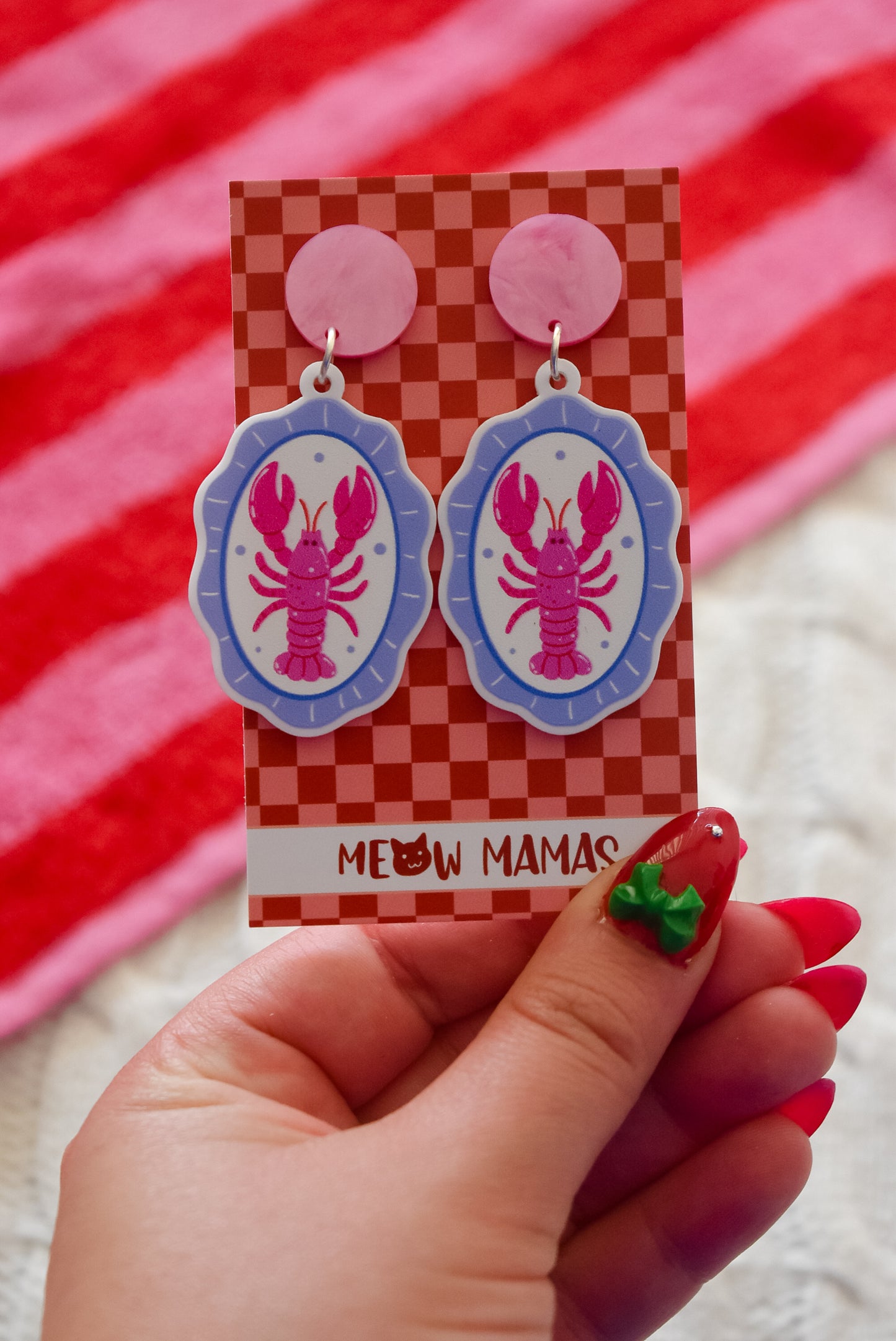 Amalfi style lobster platter statement acrylic dangles