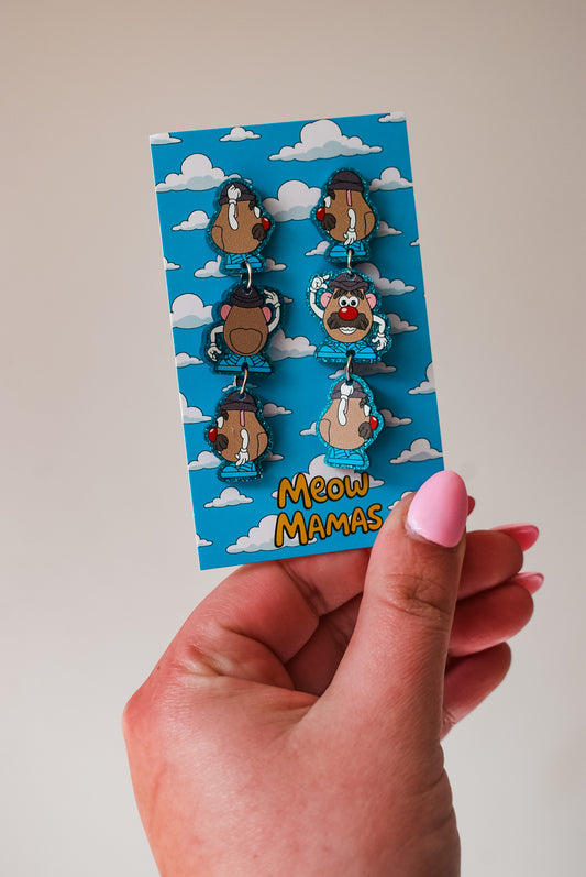 Handsome spud dangle earrings