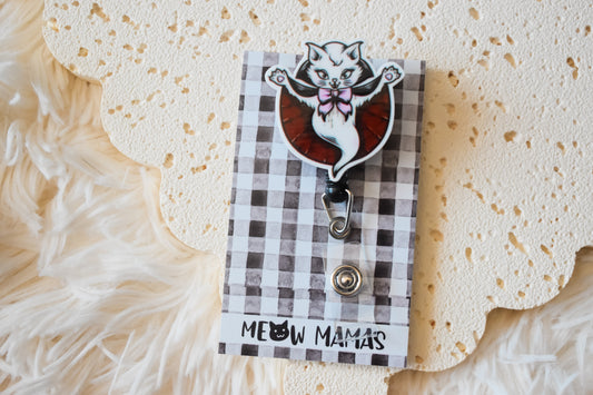 Vampire kitty badge reel