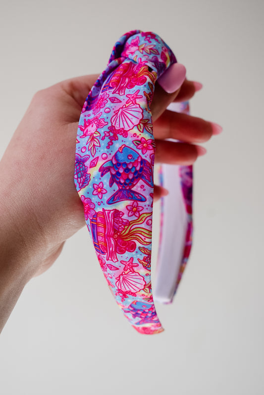 Pastel rainbow fish hard headband