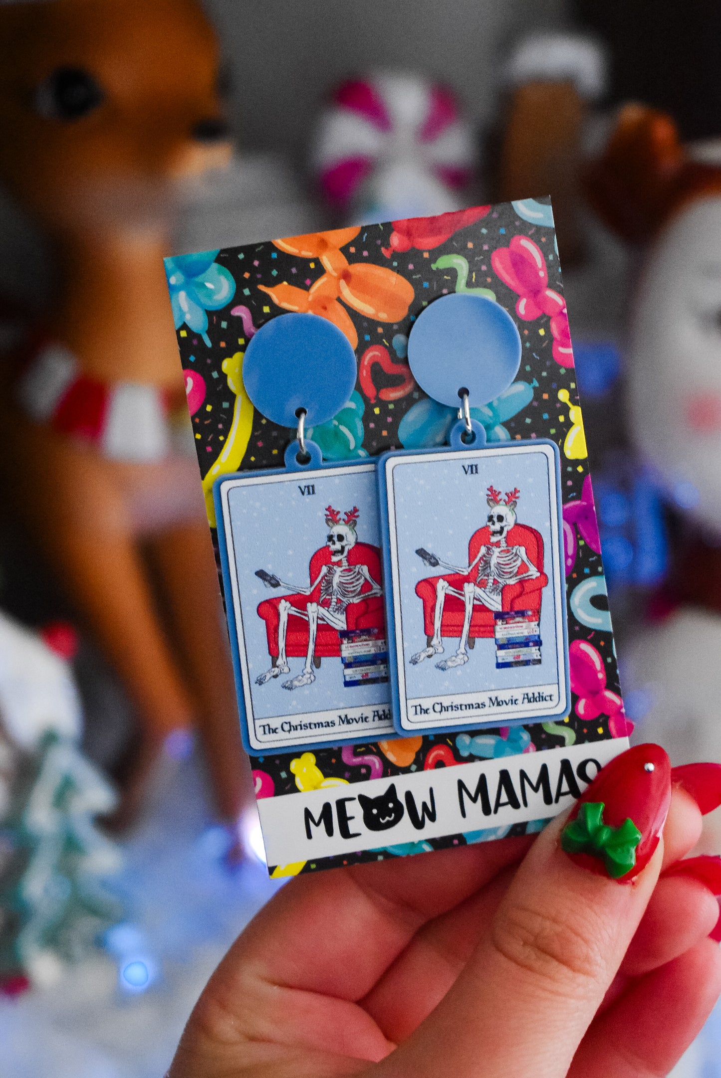 The Christmas movie addict dangle earrings