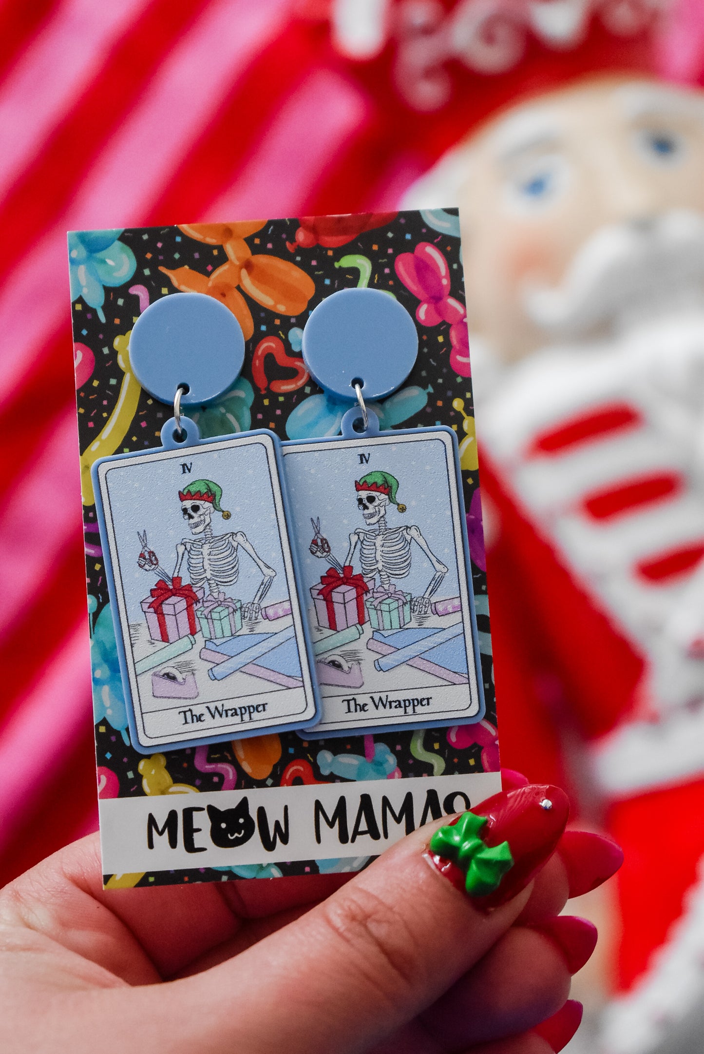 The Wrapper Christmas dangle earrings