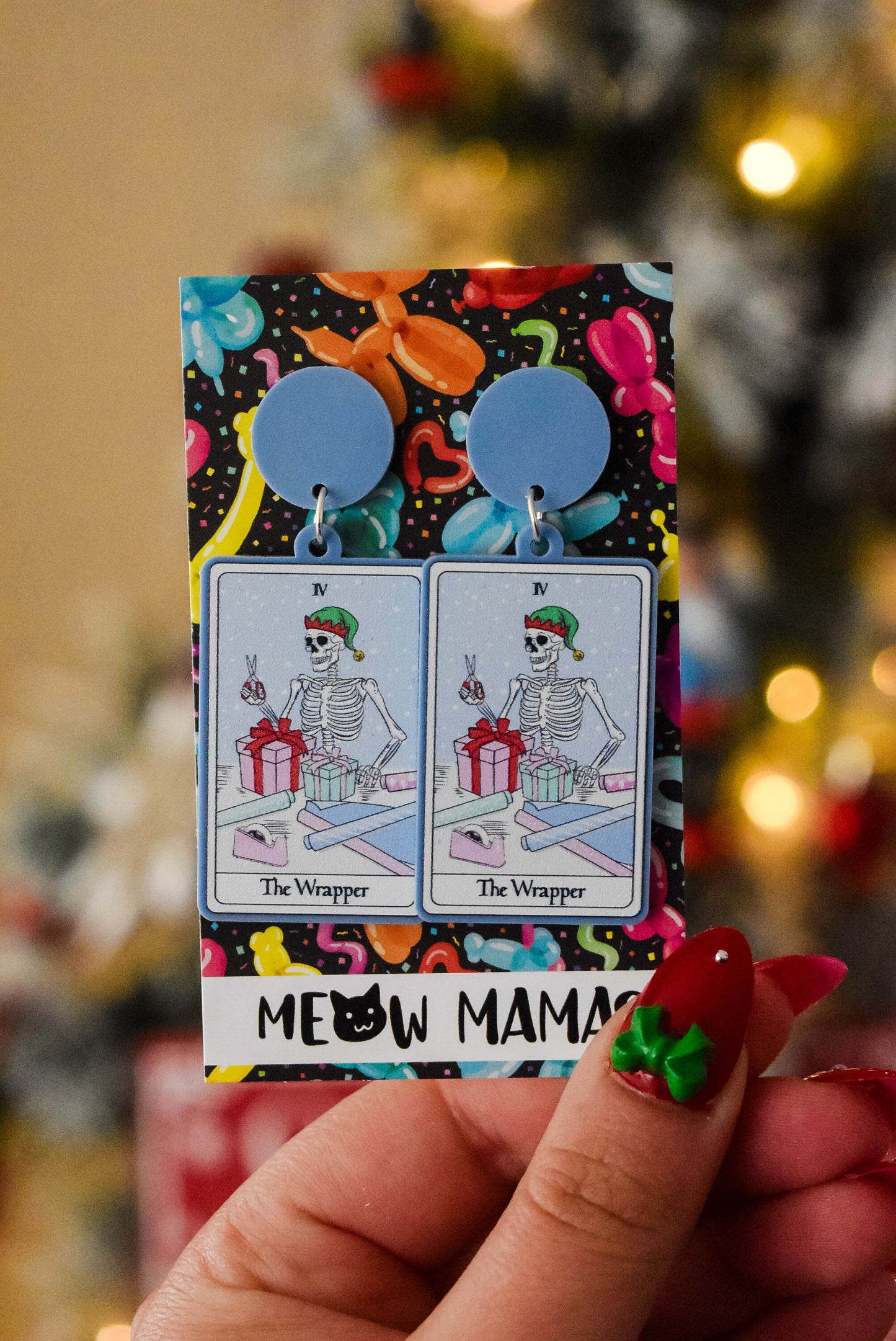 The Wrapper Christmas dangle earrings