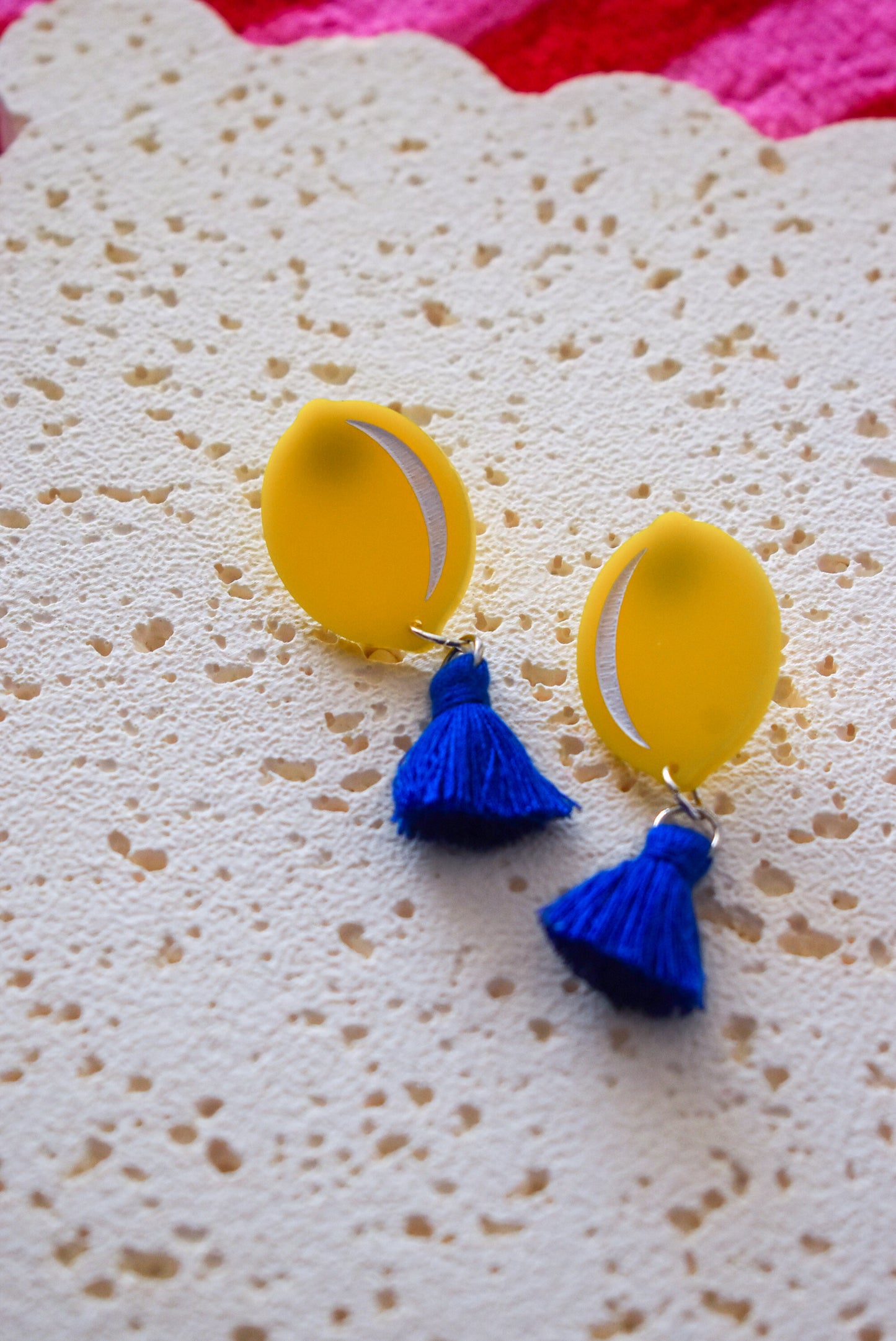 Lemon Tassel statement Christmas dangles