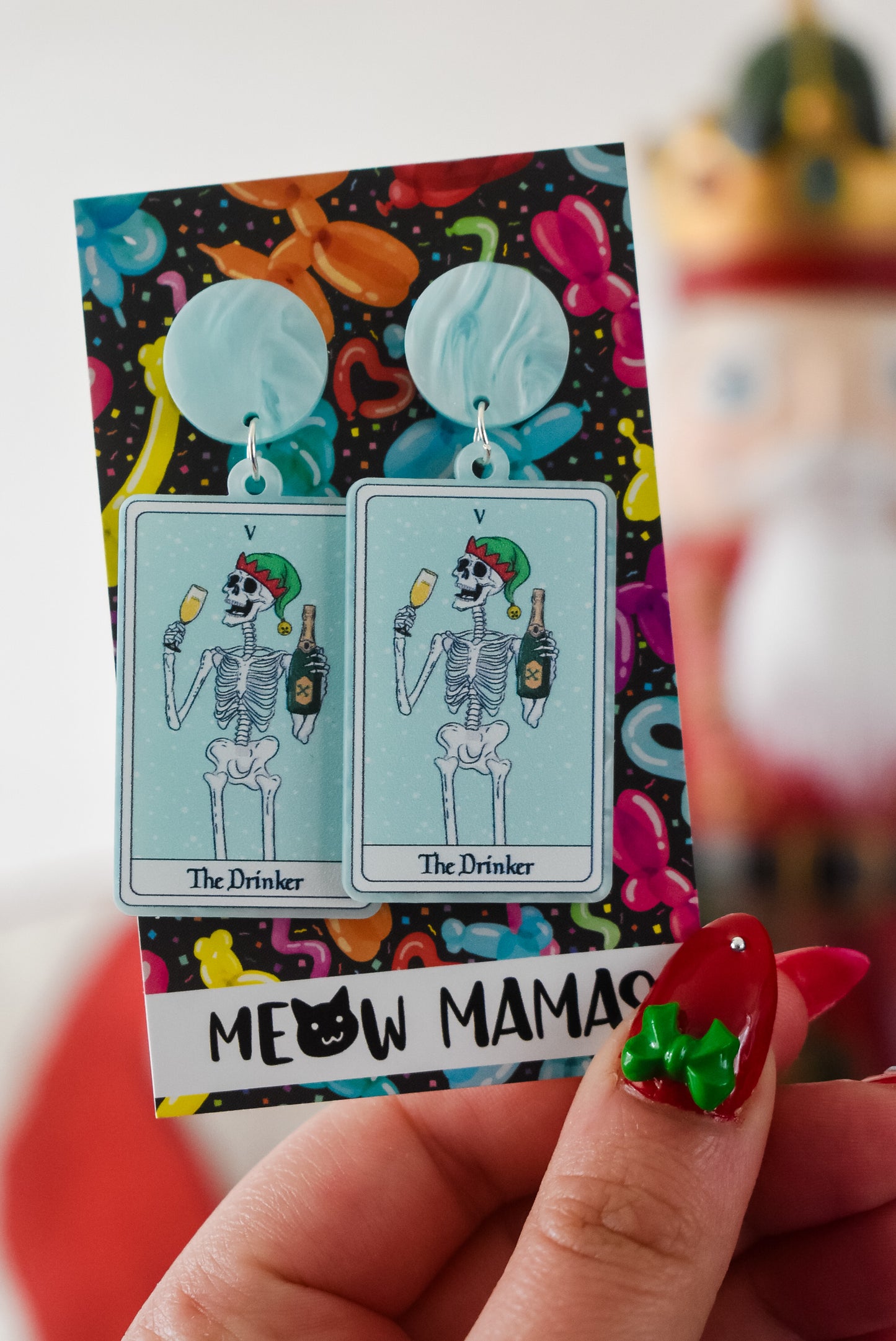 The Drinker Christmas dangle earrings