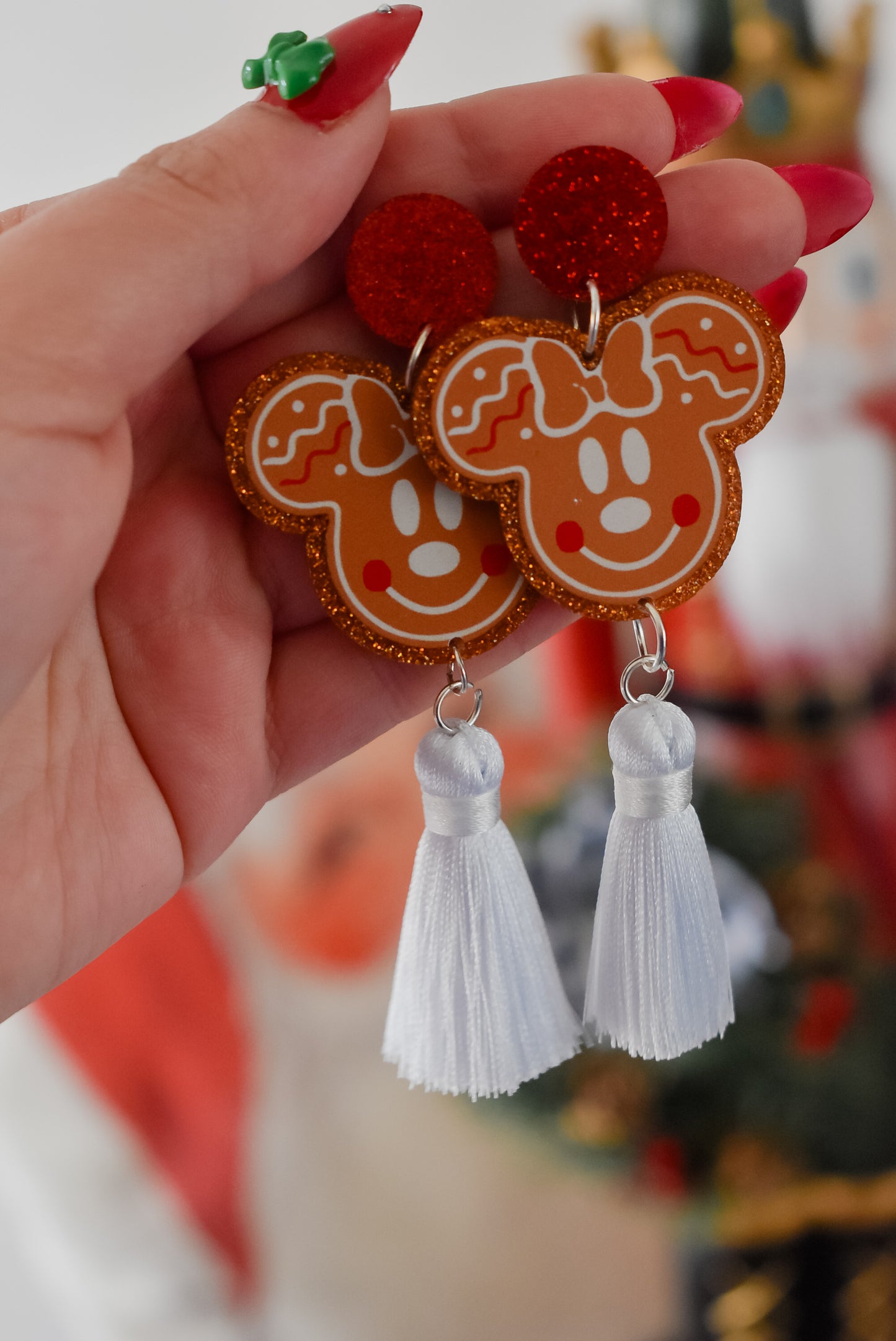 Minnie statement Christmas dangles