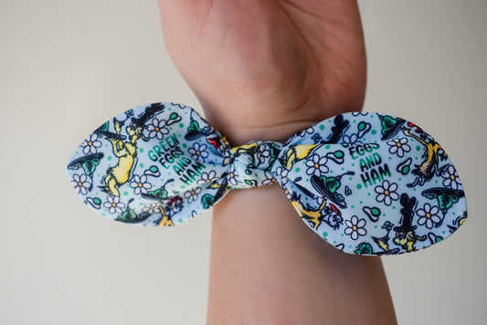 Green Eggs twist scrunchie